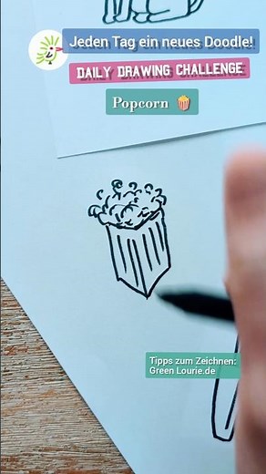 Der einfachste Trick für perfektes Popcorn-Doodle! 🍿🔥 #greenlourie #zeichnenlernen #dailydrawing