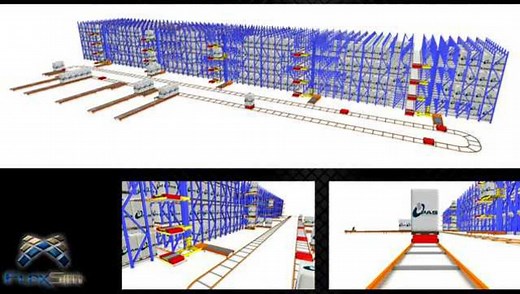 FlexSim案例-物流设备【子母穿梭车货架】
