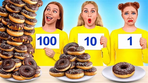 1,10 or 100 Layers of Food Challenge | Crazy Challenge by Multi Food Challenge