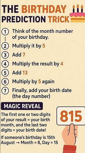“Learn how to guess anyone's birthday using just a few math steps! 🤯