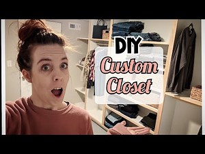 Large Walk-In Closet Build | Melamine Wood Closet System with Bench, Floating Shelves, and Storage