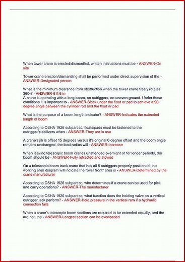 Nccco Tower Crane Exam Actual Exam With Correct Detailed Ans video