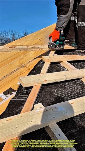 Circular Saw Roof Framing | Precision Wood Beam Cutting Technique.