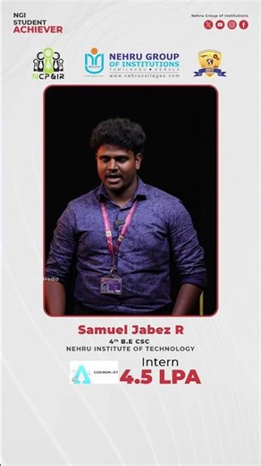 Samuel Jabez R | NIT | Internship at Codingmart with 4.5 LPA | NGI Internship Success Story