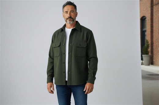 Vintage Wool U.S. Army Shacket Shirt, Field Coat, Long Sleeves, Extra Large, Two Flap Pockets, No Patches, Utility Olive Green - Etsy