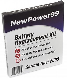 Garmin Nuvi 2595 Battery Replacement Kit with Tools, Video Instructions and Extended Life Battery