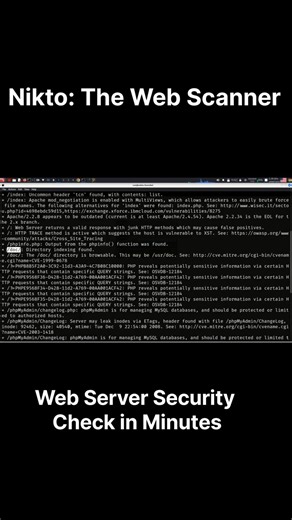 Axximum Infosolutions Pvt Ltd on Instagram: "Nikto Web Scanner ⚡ Scan your Website in Minutes! Protect your website from hackers with this powerful tool. Learn Ethical Hacking step by step with Axximum Infosolutions. 💻🔐 #nikto #WebScanner #WebSecurity #ethicalhacking #cybersecurity #hackers #hackingtools #AxximumInfosolutions #infosec #techreels #cyberattack"
