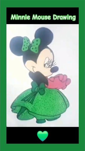 How to draw and colour minnie mouse|| Disney Princess #shorts #minnie #minniemouse #disney