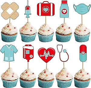 Nurse Cupcake Toppers 2026 - Pack Of 30, Nurse Graduation Party Decorations, Nursing School Graduation Cupcake for Nurse Graduation Decorations 2026, Nurses Week Decorations, Katchon