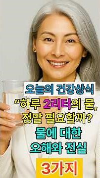 [건강 상식] 물에 대한 오해와 진실 3가지! 물 제대로 알기 #건강 #건강상식 #건강한생활 #물마시기 #시니어 #시니어건강