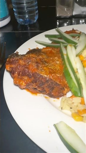 Fried Rice and Croaker fish 😋