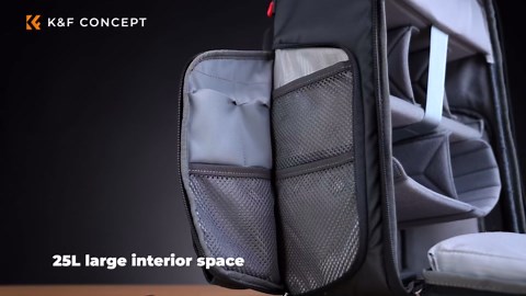 K&F CONCEPT Camera bag Backpack Waterproof 25L Large Capacity Camera Case with Raincover 15.6 Inch Laptop Compartment Compatible with Canon/Nikon/Sony/DJI Mavic Drone Travel Camera Backpack