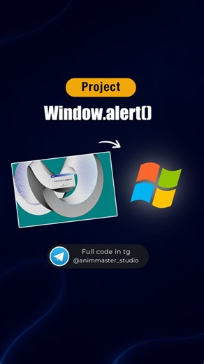 Animmaster on Instagram: "💬 Comment “alert” and I’ll send you the source code! ⚡️ ❤️ Like | 💬 Share | 📌 Save for later Follow 👉 @animmaster_studio for more epic UI animations! #frontend #uianimation #cssanimation #javascript #html webdesign creativecoding codeart animmasterstudio reels"