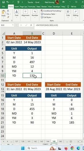 Why not to use DATEDIF() - Excel Tips and Tricks #shorts #fyp