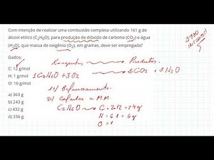 Com intenção de realizar uma combustão completa utilizando 161 g de álcool etílico (C2H6O), para...