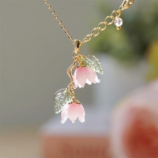 Lily of the Valley Flower Necklace | Resin Floral Art| Lily Flower Necklace - Etsy