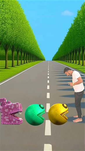 I jump on monster Pac Man vs big monster Pac Man game over #shorts #youtubeshorts #viral #funny #vfx