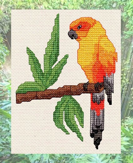 Sun Conure Cross Stitch (PDF Pattern) - Etsy
