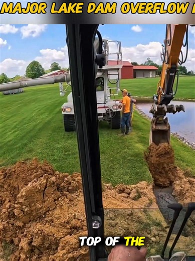 WHAT A MESS! SMALL REPAIR LED TO A MAJOR LAKE DAM OVERFLOW REPAIR! #miniexcavator #excavation #dam #satisfyingvideo #concrete