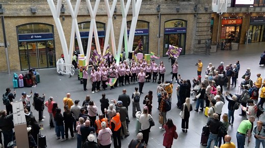 Bantam of the Opera choir perform at King's Cross