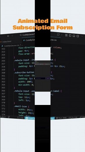 Animated Email Subscription Form 🔥 HTML & CSS #shorts #webdevelopment #html #css