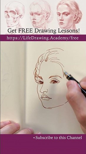 Portrait Sketching with Pen - https://lifedrawing.academy/free