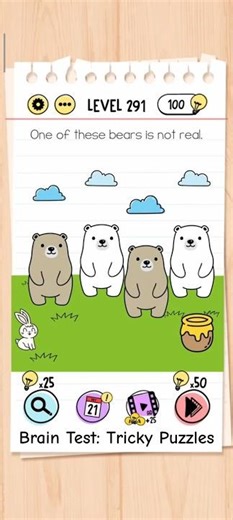 Brain Test Level 291: One of these bears is not real 🐻❌ #shorts