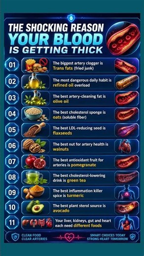 The REAL Reason Your Blood Is Getting Thick! 🩸 10 Foods That Clean Your Arteries Naturally