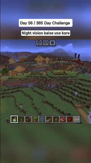 🌙 How to Use Night Vision in Minecraft 😱 | Full Darkness Becomes Daylight! 💡| #minecraft #shorts