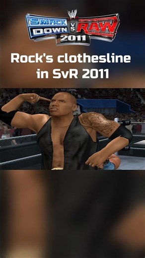 Rock's clothesline in SvR 2011 #wwe #gaming