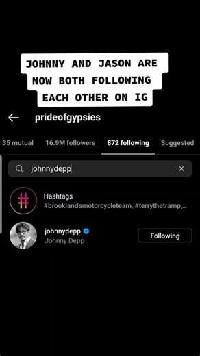 Jason Mamoa and Johnny Depp now both follow each other ❤!!! #johnnydepp #justiceforjohnnydepp #jasonmamoa #johnnydepptiktok #johnnydeppisinnocent #fyp #theydidit