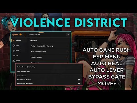 [UPD] Violence District Script | Auto Generator Rush, Auto Lever, Bypass Gate, MORE+
