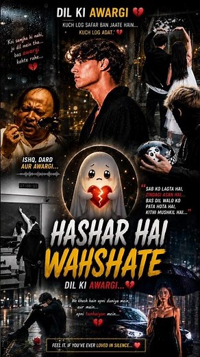 🥀 Hashar Hai Wahshat-e-Dil Ki Awargi 💔 | Nusrat Fateh Ali Khan | Heart Touching Sad Lyrics Status ✨