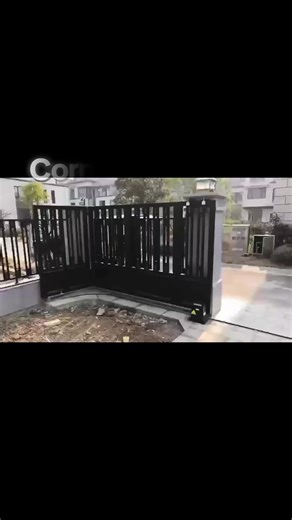 90° Aluminum Corner Sliding Automatic Gate. #corner #aluminum #steel #smarthome #gate