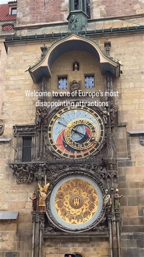 Jess | a foodie with travel tips on Instagram: "Our tour guide told us that Prague’s Astronomical Clock is considered one of Europe’s most disappointing attractions - second only to the Mona Lisa 😅 And honestly? I get it… IF you’re expecting the hourly show to be dramatic. It lasts about 20 seconds, the figures don’t move a lot, and by mid-day the crowd is so intense you’ll mostly see the backs of other tourists or the view through their phone But here’s the thing: I enjoyed seeing it because i