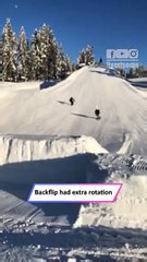 Backflip overrotation fail – brutal landing caught on camera! Heartsome 💖
