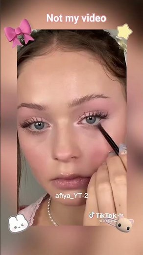 🍓strawberry milk makeup tutorial!🍓 | NOT MY VIDEO! | #fpyシ #makeup #strawberry #milk #cute #tiktok |