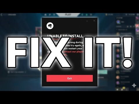 Fix UNABLE TO INSTALL VALORANT | Valorant Something Went Wrong During Installation Problem