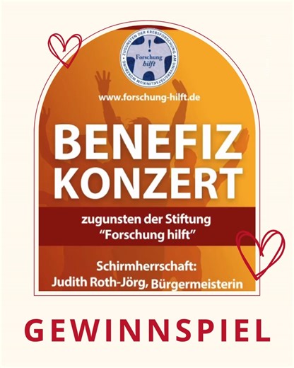 ❤ GEWINNSPIEL: 5x2 Karten für das VOICES und CHORUS Benefizkonzert zugunsten "Forschung hilft" ❤ *Anzeige Zwei Länder, zwei Chöre, eine Bühne: Am 3. Mai erwartet euch ein ganz besonderes Konzert. VOICES aus Würzburg trifft auf den italienischen CHORUS – Gruppo Ritmico Corale Verona. Über 100 Sänger:innen sorgen für Gänsehautmomente! Der Erlös geht an „Forschung hilft“ für die Krebsforschung am Uniklinikum Würzburg ✨ 👉 Mehr Infos: www.voices-wuerzburg.de | www.forschung-hilft.de 🎟 Karten gibt’s