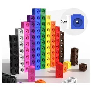 [Hot Item] 100PCS Plastic Linking Cubes Math Link Cubes Counting Blocks Toys