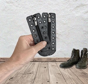 Handmade Unisex Easy Way Take off Boots and Shoes Zipper Unit Black Faux Shining Leather 7 Holes - Etsy