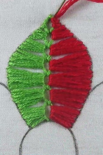 ❤️💚elegant flower amazing design easy hand embroidery tutorial❤️💚 #shorts