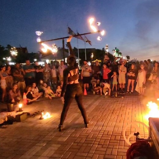 Fire Dancing With a Dragon Staff. | Intense Spins & Flames at Mallory Square Key West. #firedancing