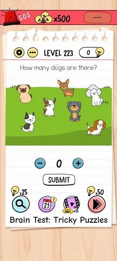 Brain test level 223: How many dogs are there? 🐶🔍🔟 #shorts