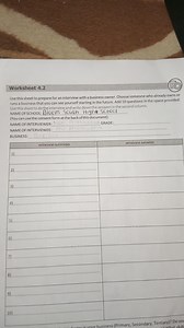 Use this sheet to prepare for an interview with a business owne... | Filo