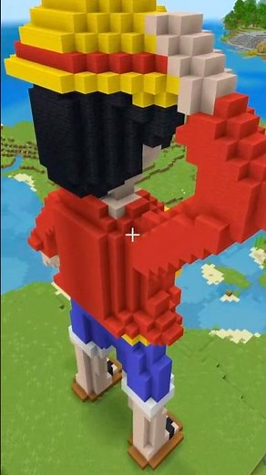 I built a GIANT Luffy statue in Minecraft!🏴‍☠️#minecraft #onepiece #luffy