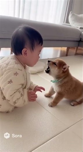 Baby vs Shiba Puppy — Babble Battle!