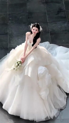 Elegant Bride in Dreamy White Gown ✨ | Wedding Look Inspiration