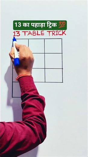 Table Trick of 13🎯! 13's multiplication table trick 💯! #maths #mathstricks #shorts #viralshorts