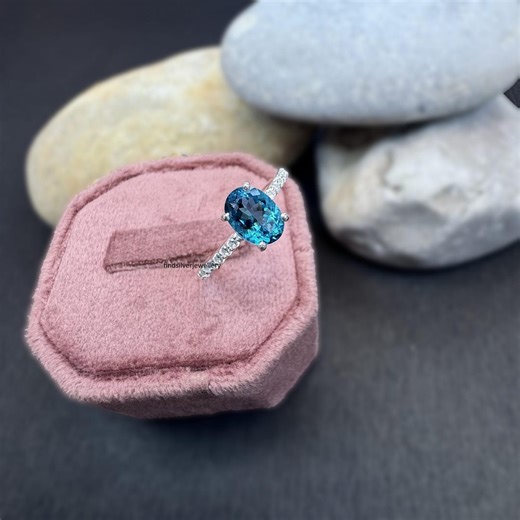 Blue Topaz Ring, Handmade Ring, London Blue Topaz, 925 Sterling Silver, Simple Ring, December Birthstone, Gift for Her, Anniversary Ring - Etsy